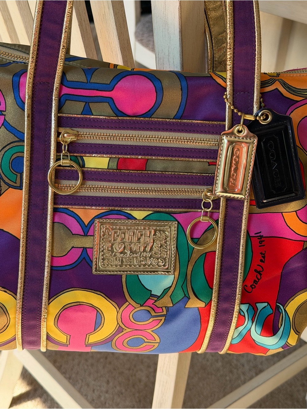 RARE Vintage Coach Poppy Pop C Glam Tote Bag 14365 Excellent Condition Y2K - Picture 7 of 16